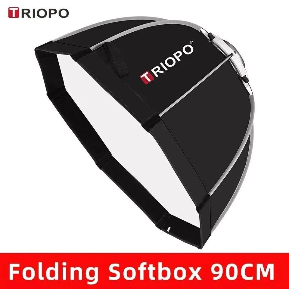 US TRIOPO K2-90 90cm/35.4" Studio Flash Foldable Bowens Octagon Softbox & Grid - Image 3 of 4