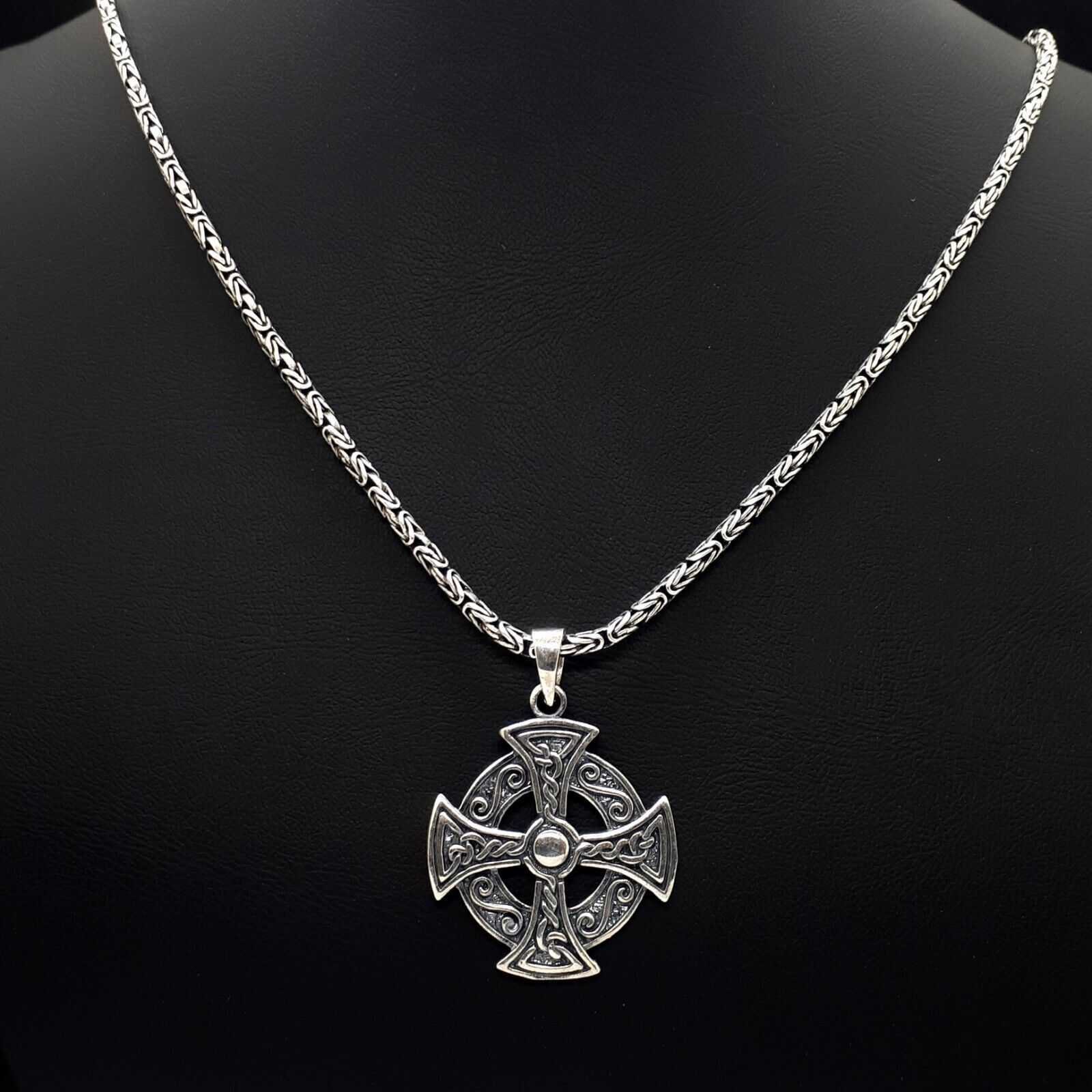Celtic Cross Pendant, 925 Sterling Silver Celtic Necklace Norse Celtic
