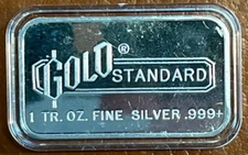 Vintage Engelhard Gold Standard 1 Oz .999 Silver Bar - Mirror Back,  in Capsule