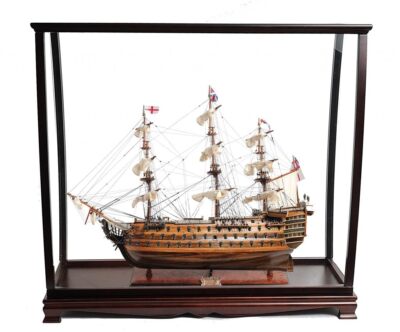 32 Wood Brown HMS Victory Hand Painted Decorative Boat and Case