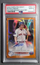 2022 Topps Pro Debut Chrome Blaze Jordan Orange Lava Refractor Auto /25 PSA 10