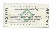1981 Ascot BRB(S) Edmondson Green Diamond Platform Ticket British Railway Ticket