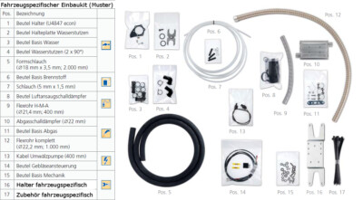 Webasto Heater Installation Kit for VW Touran Petrol, Diesel, 1324517C