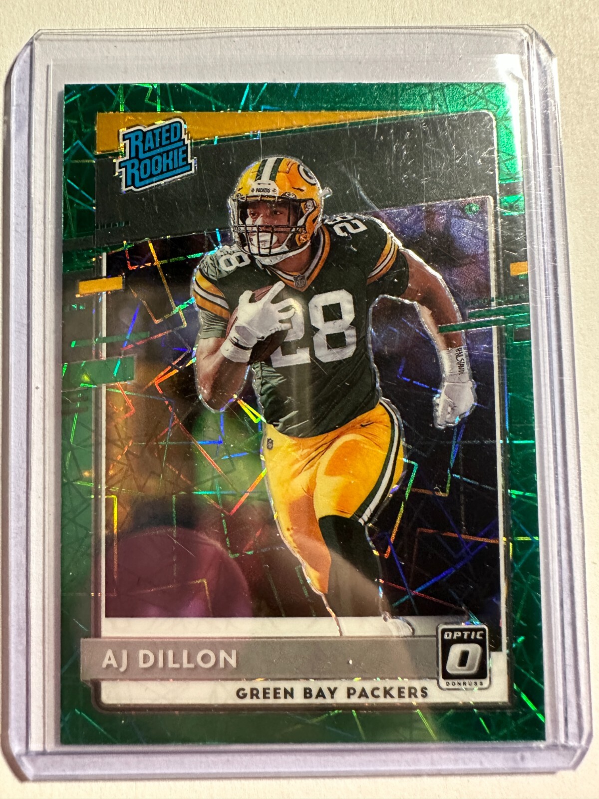 K102,755 -  2020 Donruss Optic Green Velocity #174 A.J. Dillon RR