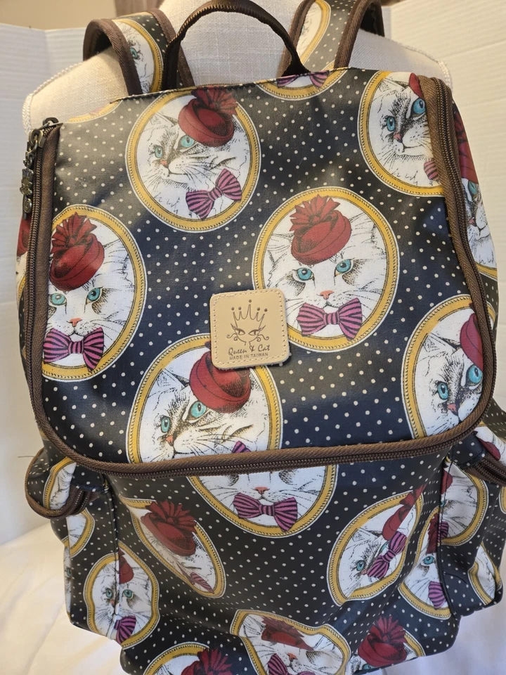 Única Mochila Queen Cat Taiwán Retro Borgoña Impermeable Trabajo Escuela Sombrero Rojo  Foto 4 de 4