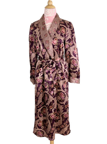 90s Kathryn Mauve Floral Robe Women's Size Small B