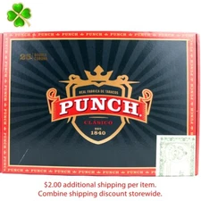 Punch Gran Clasico Double Corona Empty Wood Cigar Box 10.25" x 7.25" x 2"
