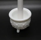 VTG Fenton Milk Glass Cauldron Candle Holder / Daisy & Button Pattern - 3 Footed