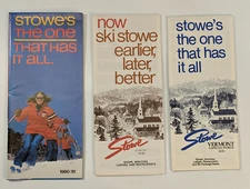 1979-81 Stowe Ski Resort Guide Brochure Lot of 3 Vintage Pamphlet Vermont