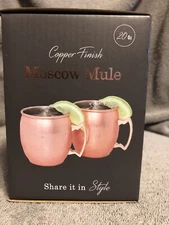 Moscow Mule Cups Smooth Shiny Copper Finish 20 Oz Set Of 2