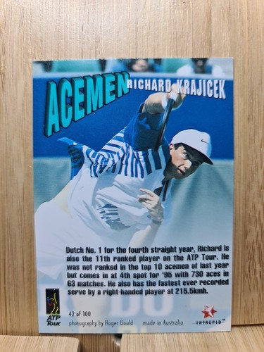 RICHARD KRAJICEK🏆1996 ATP Acemen #42 Tennis Card🏆FREE POST - Picture 2 of 2