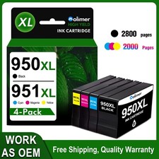 MOLIMER® 950XL 951XL Ink Combo Compatible for HP OfficeJet Pro 8660 (BK/C/M/Y)