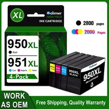 MOLIMER® 950XL 951XL Ink Combo Compatible for HP OfficeJet Pro 8660 (BK/C/M/Y)