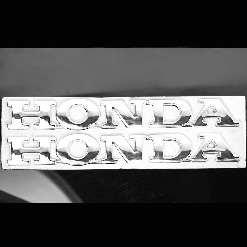 PAIR 6" 4MM 3D EMBLEM FAIRING/FENDER/TANK DECAL STICKER HONDA LOGO CHROME SILVER - Image 3 of 3