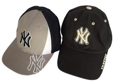 Lot of 2 MLB Genuine Merchandise New York Yankees Cap Hat 1 Kids 1 Adult Adjust