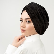 Pleated Twist Knot African Hat for Women Turban Hijab Muslim Head Wrap Chemo Cap
