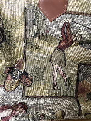 VTG Golfer's Gallery Tapestry Tote Bag Women Golfers Scenes