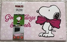 Peanuts Snoopy Christmas Kitchen Mat Anti Fatigue 18x30” Good Tidings & Cheer