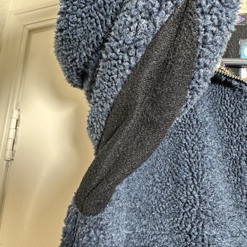 Alf Kuhl Jacket Men Medium Navy Sherpa Fleece Aztec Collar Full Zip USA Made VTG - Picture 10 of 13