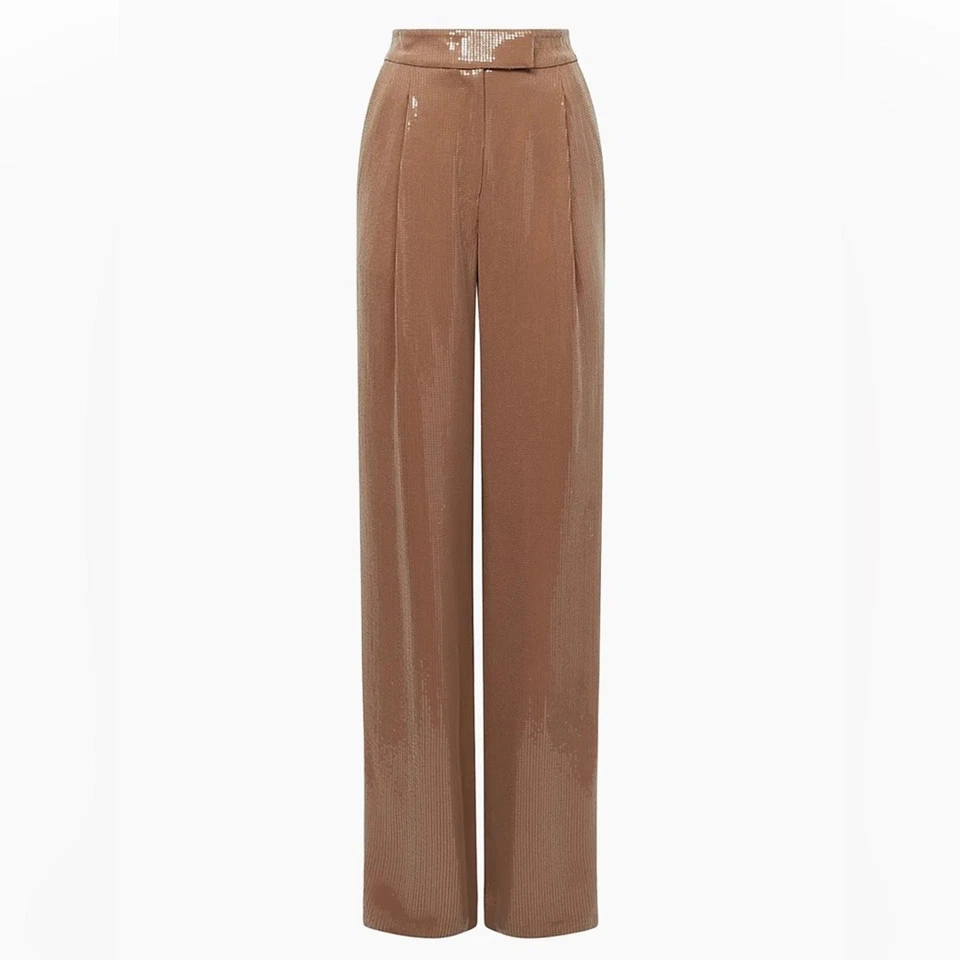 Calça Reiss Lizzie lantejoulas perna larga tamanho 10 nova sem etiquetas - Imagem 4 de 4