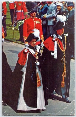 Queen Elizabeth II Prince Philip Garter Ceremony 1962 Posted Postcard