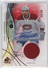 2024-25 Upper Deck SP Game Used Red Jersey 8/99 Josh Anderson #49 Auto 1r7w