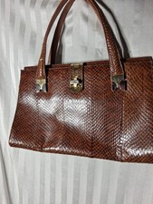 Vintage Genuine Snake Leather Purse  Bag - RARE Golden Brown Exotic Skin