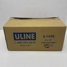 700 Qty ULINE S-1430 2 mil Poly Bags 3" x 18" Clear