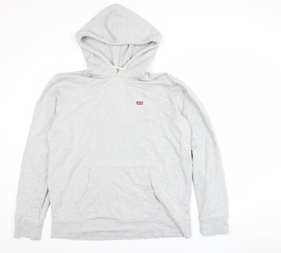 Levi's Herren Grau L Pullover Hoodie Klassisch Baumwolle Sweatshirt