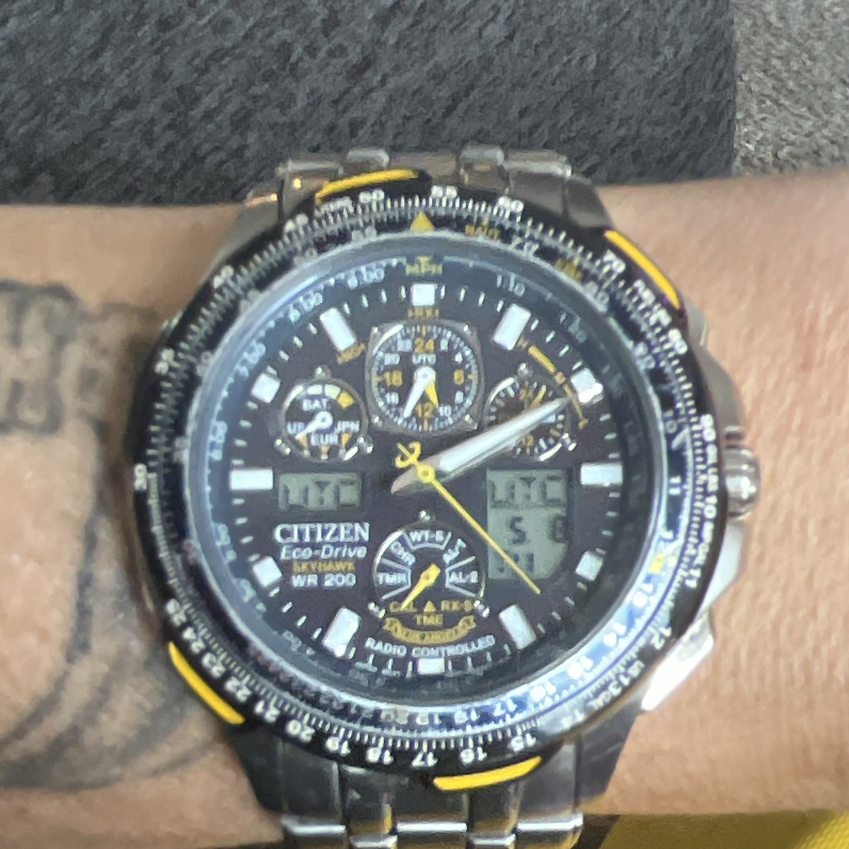 Blue Angel Citizen Men's Eco-Drive Skyhawk WR 200 Chronograph Wristwatch