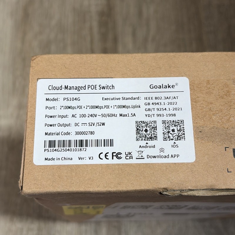 Goalake Cloud Managed Poe Switch Ps104g
