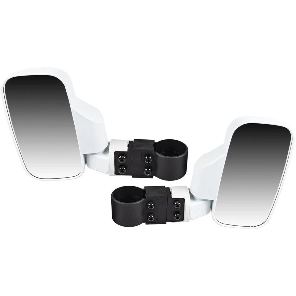 White Breakaway Side Rear View Mirror for Offroad UTV 1.75 Inch Cage 1998-2025 - Image 3 of 4