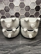 White Pig Porcelain Ceramic Soup/Serving Bowl Set of 4 Precious ❤️