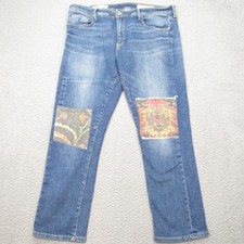Anthropologie Size 32 Pilcro and the LetterPress Patch Slim Boyfriend Jeans
