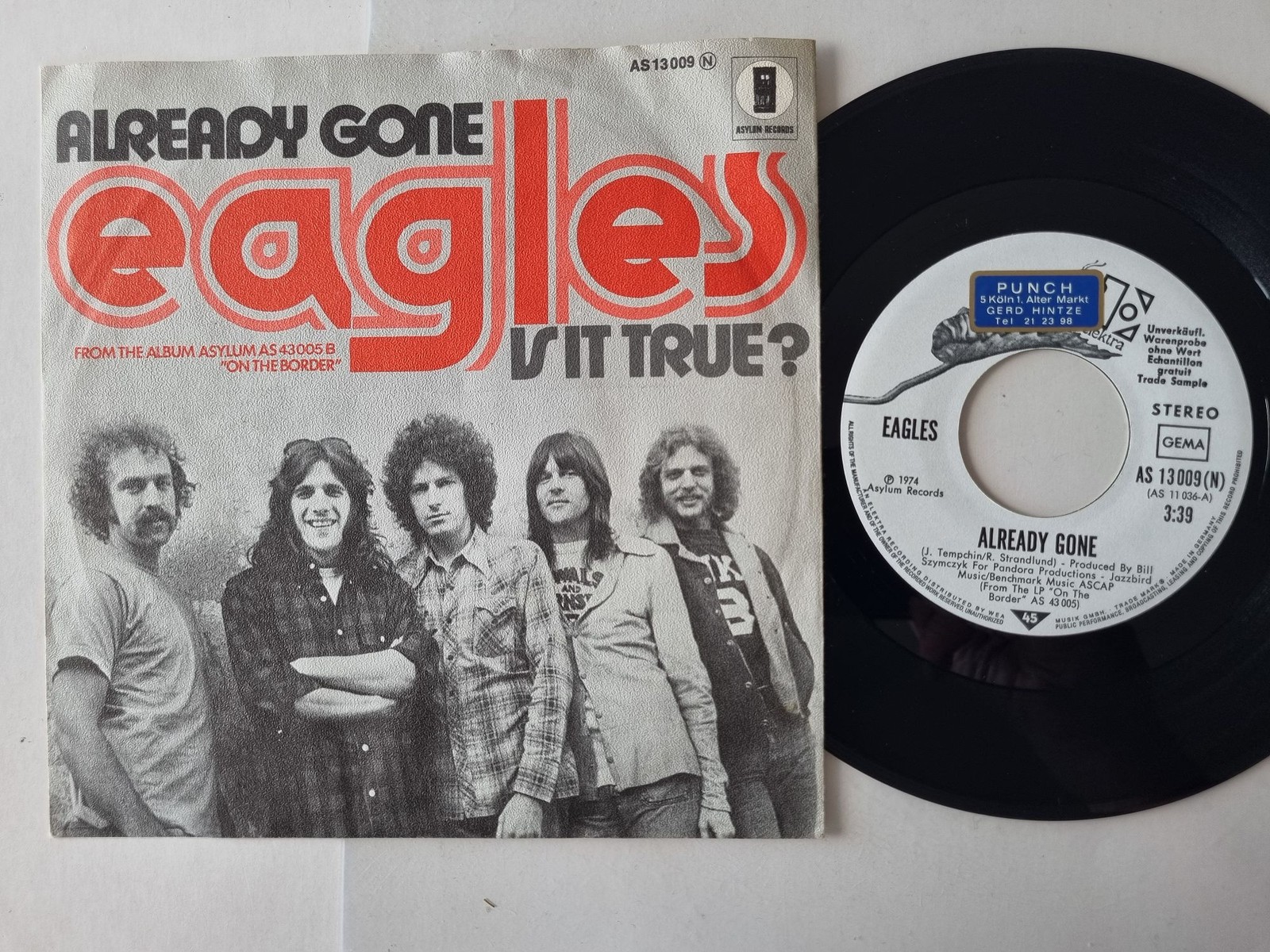 The Eagles - Already Gone 7'' Vinyl Germany PROMO