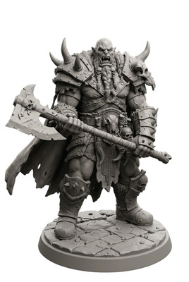 ORC Chief Resin Mini D&D 3D Printed Fantasy Horror  TTRPG Miniature 35mm