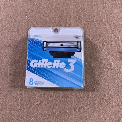 NEW Gillette 3 Razor Blade Refill Packs  8 Cartridges New Sealed
