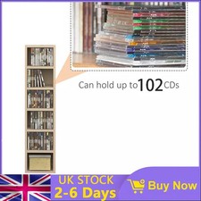 6 Tier Wooden CD DVD Game Book Shelf Storage Tower Rack Shelf Unit Fits CD/DVD