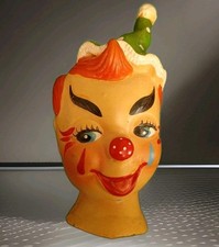 Vintage Polka Dot Red Nose Happy Clown Head 6.75 "