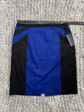 EXPRESS DESIGN STUDIO Black  Blue Pencil Skirt Fully Lined Size 10 NWT