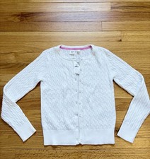 NWT GAP Kids Girls White Cable Knit Cardigan Sz L 10 