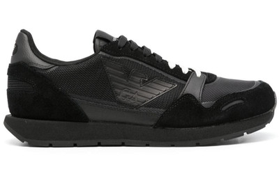 EA7 EMPORIO ARMANI $275 Men's Sneakers Running Shoes AUTHENTIC NEW Black X4X537