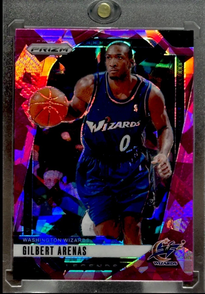 Gilbert Arenas RARO REFRACTOR DE HIELO ROSA HOLO TARJETA DE INVERSIÓN MAGOS, Como Nuevo Foto 2 de 4