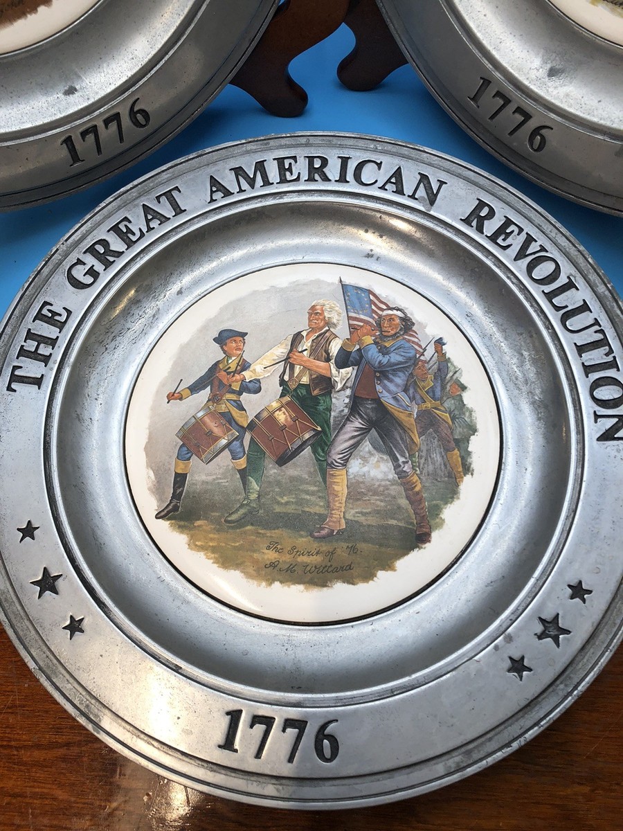 The Great American Revolution Pewter Plates Set Of 3 America 1776