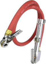 503 Heavy-Duty Analog Tire Inflator with Pressure Gauge, 3' Hose Single Ball ...