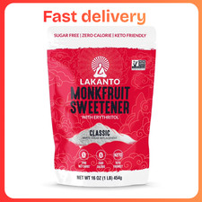 Lakanto Monkfruit Sweetener, 1 lbs White Sugar Substitute Zero Calorie Keto