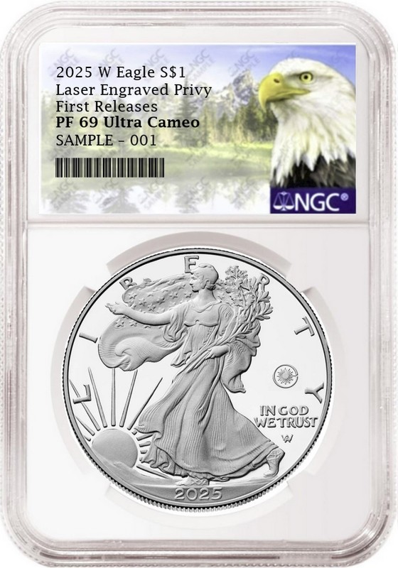 2025 w laser engraved privy proof silver eagle ngc pf69 fr mtn