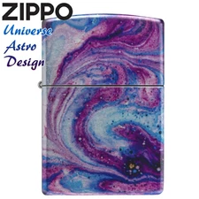 Zippo Lighter Universe Astro Design Marble Purple Metallic Used