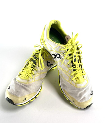 On Cloud CloudFlash Running Shoes Neon White Athletic Sneakers Men's SZ 9M