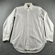 Maker's Shirt Shirt Mens 15 White 100 Cotton Slim Collared Dress Made Japan